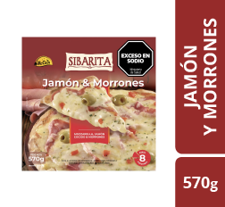 Pizza de Jamón y Morrones 570g